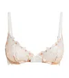 Fleur Du Mal Fuller Cup Lily Embroidered Underwire Demi Bra In White