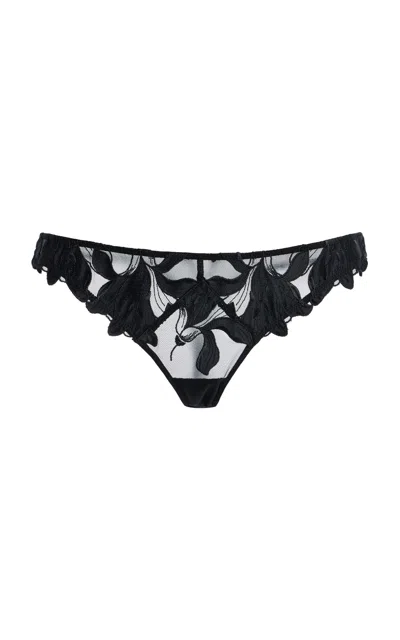 Fleur Du Mal Lily Hipster Thong In Black