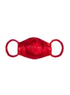 Fleur Du Mal Logo Silk Face Mask In Rouge