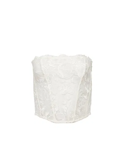 FLEUR DU MAL LOLA BOW EMBROIDERY CORSET TOP