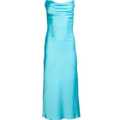 Fleur Du Mal Long Cowl Slip Dress In Blue