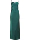 Fleur Du Mal Long Lace Slip Dress In Green