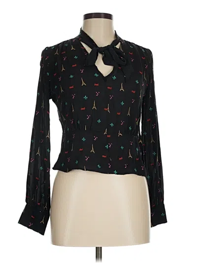 Pre-owned Fleur Du Mal Long Sleeve Blouse In Black