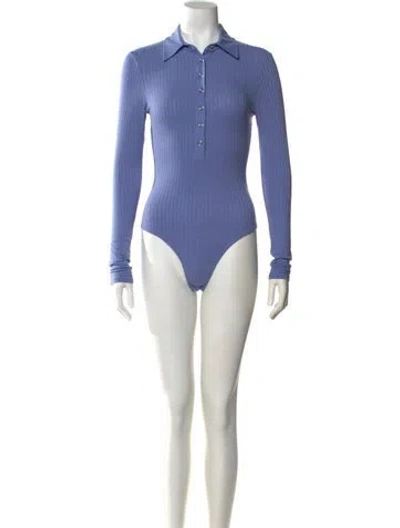 Pre-owned Fleur Du Mal Long Sleeve Bodysuit In Blue