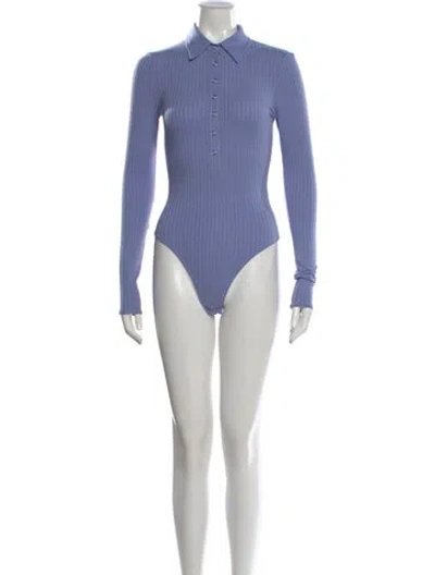 Pre-owned Fleur Du Mal Long Sleeve Bodysuit In Purple