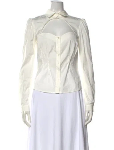 Pre-owned Fleur Du Mal Long Sleeve Button-up Top In Neutral