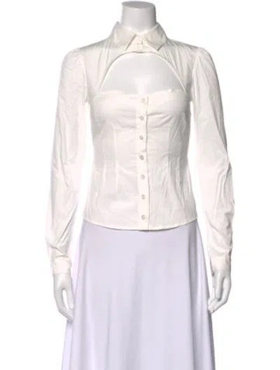Pre-owned Fleur Du Mal Long Sleeve Top In White