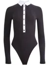Fleur Du Mal Long-sleeved Bodysuit In Black