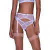 Fleur Du Mal Love Lock Embroidery Garter Belt In Forget Me Not