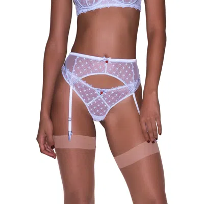 FLEUR DU MAL FLEUR DU MAL LOVE LOCK EMBROIDERED GARTER BELT
