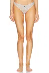 Fleur Du Mal Love Lock Embroidery Thong In Forget Me Not