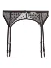 Fleur Du Mal Love Lock Garter Belt In Black