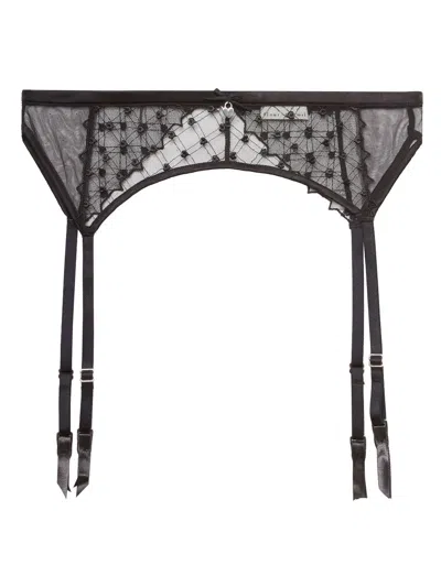 Fleur Du Mal Love Lock Garter Belt In Black