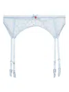 Fleur Du Mal Love Lock Garter Belt In Blue