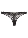 Fleur Du Mal Love Lock Embroidery Thong In Black