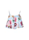 Fleur Du Mal Floral Print Cropped Camisole In Dreamy Floral Print