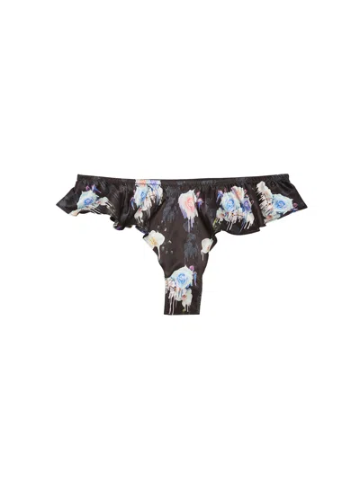 Fleur Du Mal Luxe Flutter Panty In Dripping Flowers