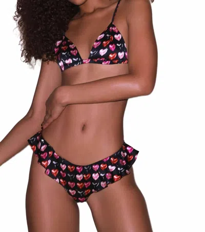 Fleur Du Mal Luxe Flutter Panty In Heartbreaker In Multi