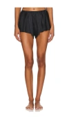 Fleur Du Mal Luxe Flutter Shorts In Black