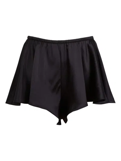 Fleur Du Mal Luxe Flutter Shorts In Black