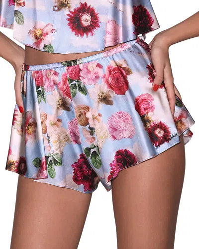 Fleur Du Mal Luxe Flutter Shorts In Dreamy Floral Print