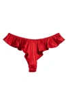 Fleur Du Mal Luxe Flutter Panty In Rouge