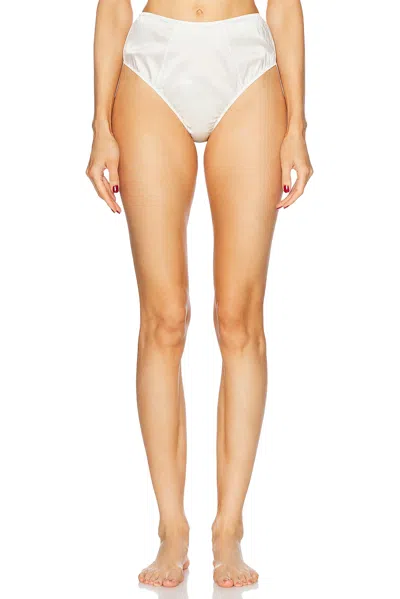 Fleur Du Mal Luxe High Waist Panty In Ivory