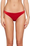 Fleur Du Mal Red Luxe Thong In Rouge
