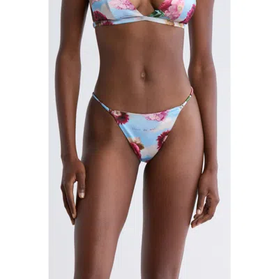 Fleur Du Mal Luxe Stretch Silk G-string In Multi