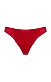 Fleur Du Mal Luxe Stretch-silk Thong In Red