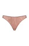 Fleur Du Mal Luxe Stretch-silk Thong In Tan
