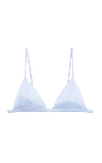 Fleur Du Mal Luxe Stretch-silk Triangle Bra In Black