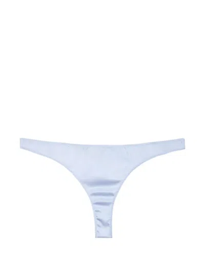 Fleur Du Mal Luxe Thong In Blue