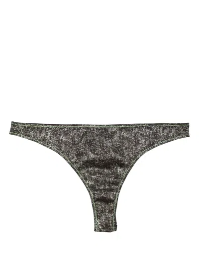 Fleur Du Mal Luxe Brushed-finish Thong In Grey