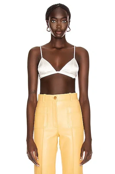 Fleur Du Mal Off-white Luxe Triangle Bra In 0300 Ivory