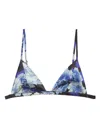 Fleur Du Mal Luxe Triangle Bra In Blue