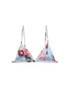 Fleur Du Mal Luxe Triangle Bra In Dream Of Fleur Print
