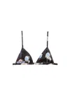 Fleur Du Mal Luxe Triangle Bra In Dripping Flowers