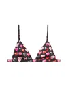 Fleur Du Mal Luxe Triangle Bra In Heartbreaker Print In Heartbreaker Print