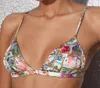Fleur Du Mal Luxe Triangle Bra In Money Print In Multi