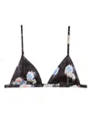 Fleur Du Mal Luxe Triangle Bra In Black