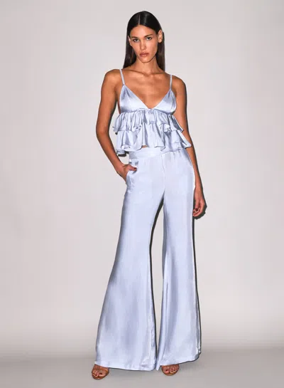 Fleur Du Mal Luxe Twill Flare Pant In Ice Queen