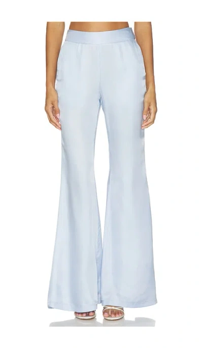 Fleur Du Mal Luxe Twill Flare Pant In Blue