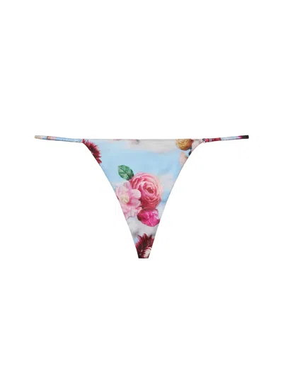 Fleur Du Mal Luxe V-string In Dream Of Fleur Print