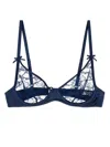 Fleur Du Mal Magnolia Lace Demi Bra In Blue