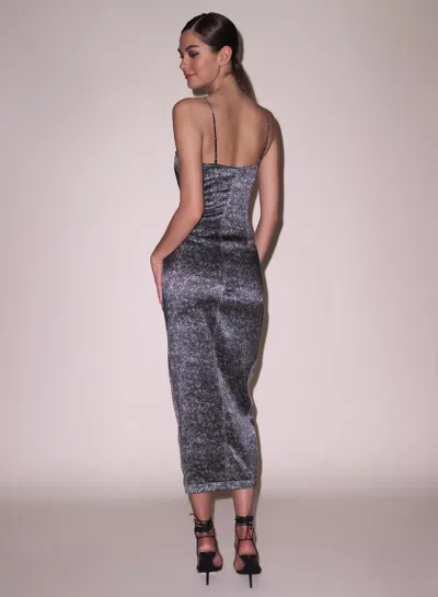 Fleur Du Mal Margaux Maxi Dress In Grey Acid Wash