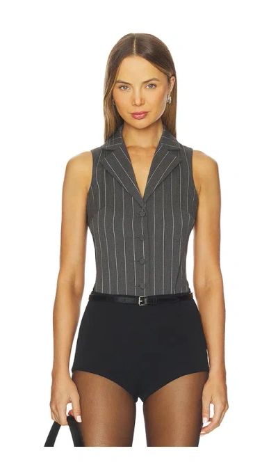 Fleur Du Mal Maxwell Bodysuit In Gray