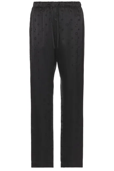 Fleur Du Mal Men's Silk Jacquard Pj Pant In Black