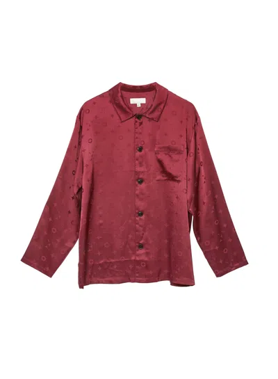 Fleur Du Mal Silk Jacquard Pj Top In Barolo
