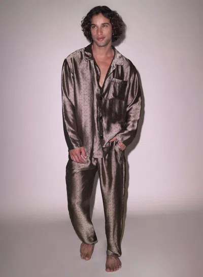 Fleur Du Mal Men's Jacquard Pj Top In Shroom